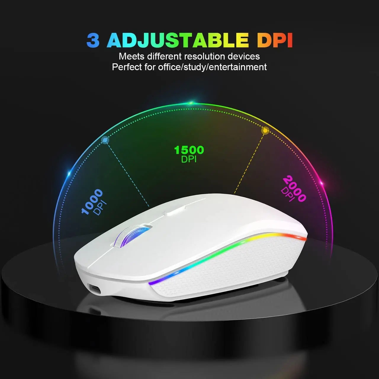 Rechargeable Wireless Mouse with LED