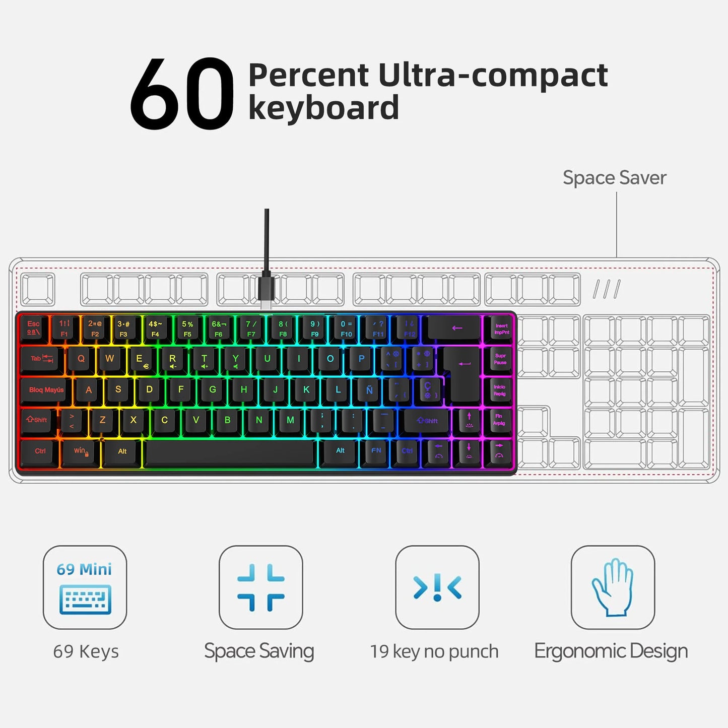 wired gaming keyboard