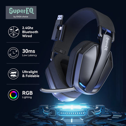 SuperEQ G19BT 2.4GHz Wireless Gaming Headphones