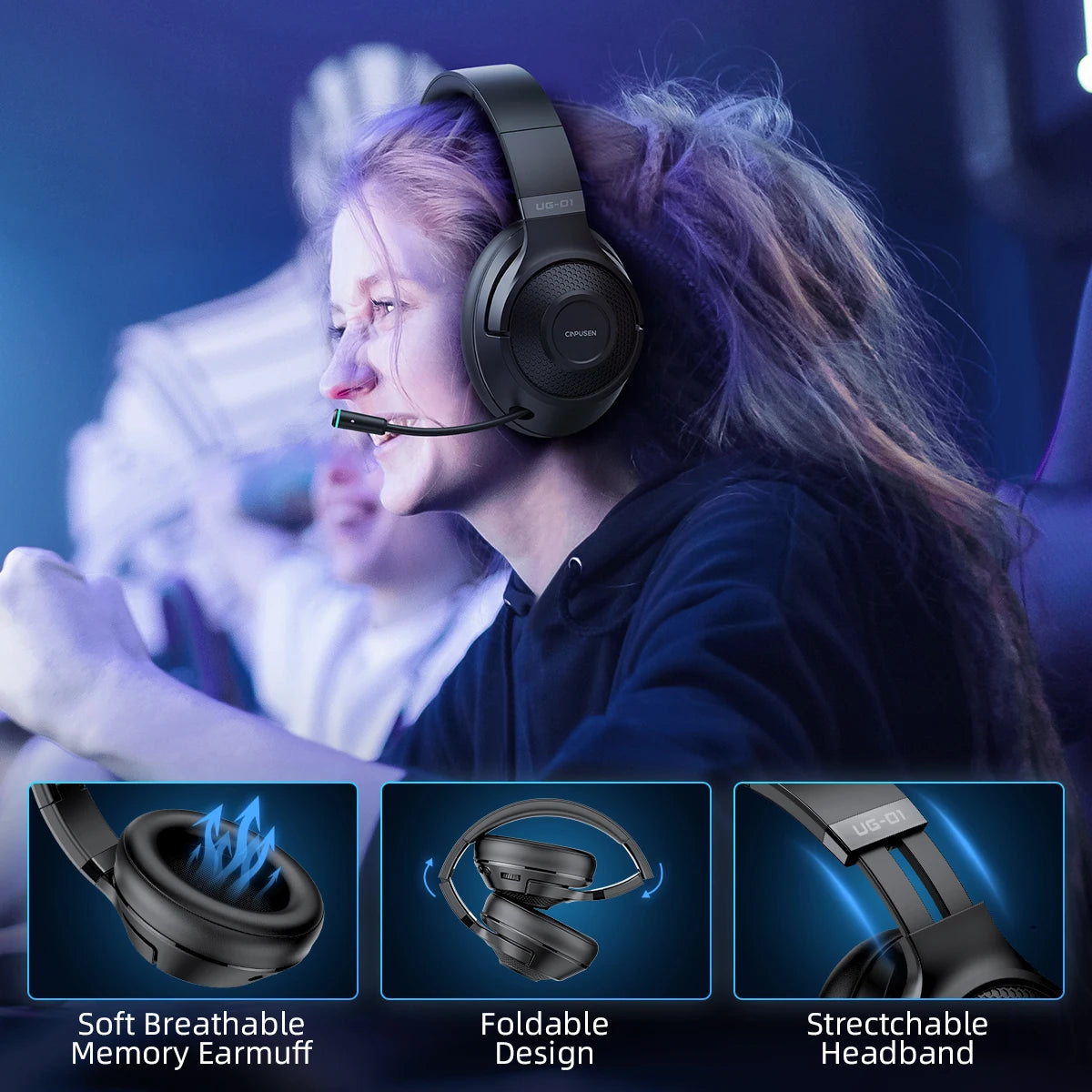 CINPUSEN UG-01 2.4Ghz Wireless Gaming Headset