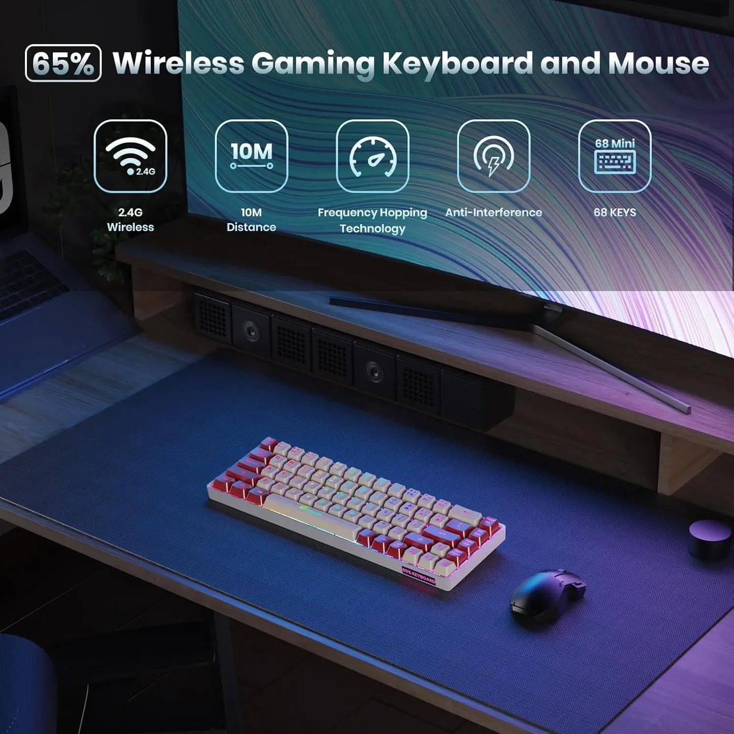 GEODMAER 65% Wireless Gaming Keyboard