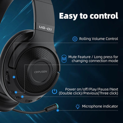 CINPUSEN UG-01 2.4Ghz Wireless Gaming Headset