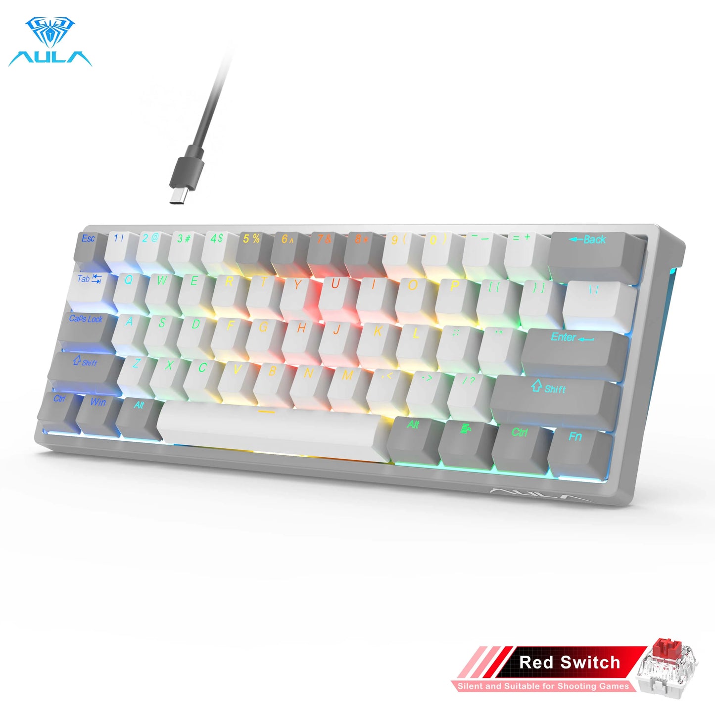 AULA RGB 60 Percent Wired Gaming Keyboard