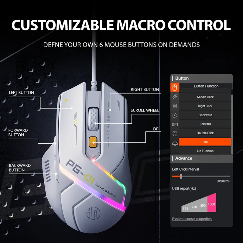 PG1 Wired Gaming Mouse