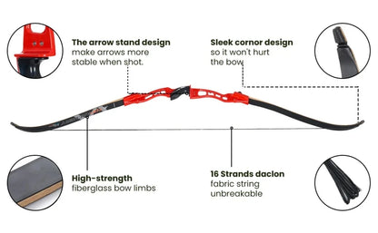 TOPARCHERY 66'' Archery Recurve Bow 20-40lbs